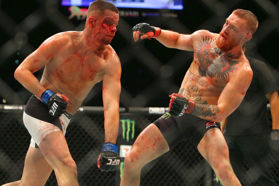  Diaz and McGregor engaged in a wild back-and-forth battle at UFC 196