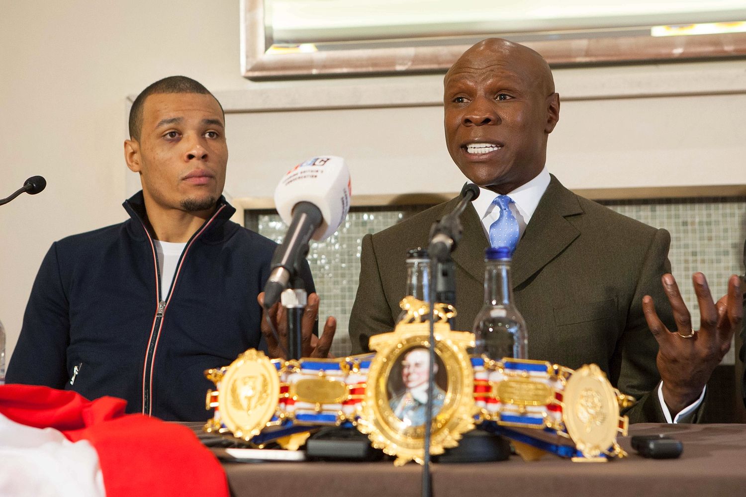 Eubank Snr and his son at a press conference after the fight