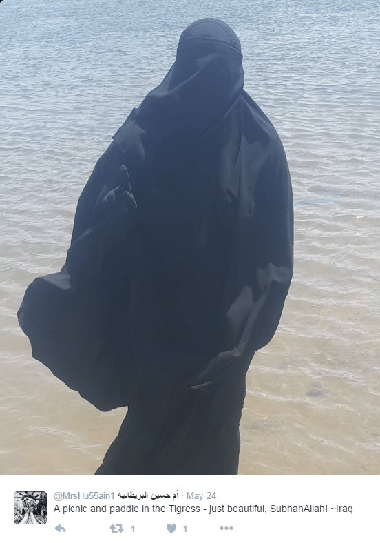  She has posted pictures of herself covered in a niqab while in Syria on social media