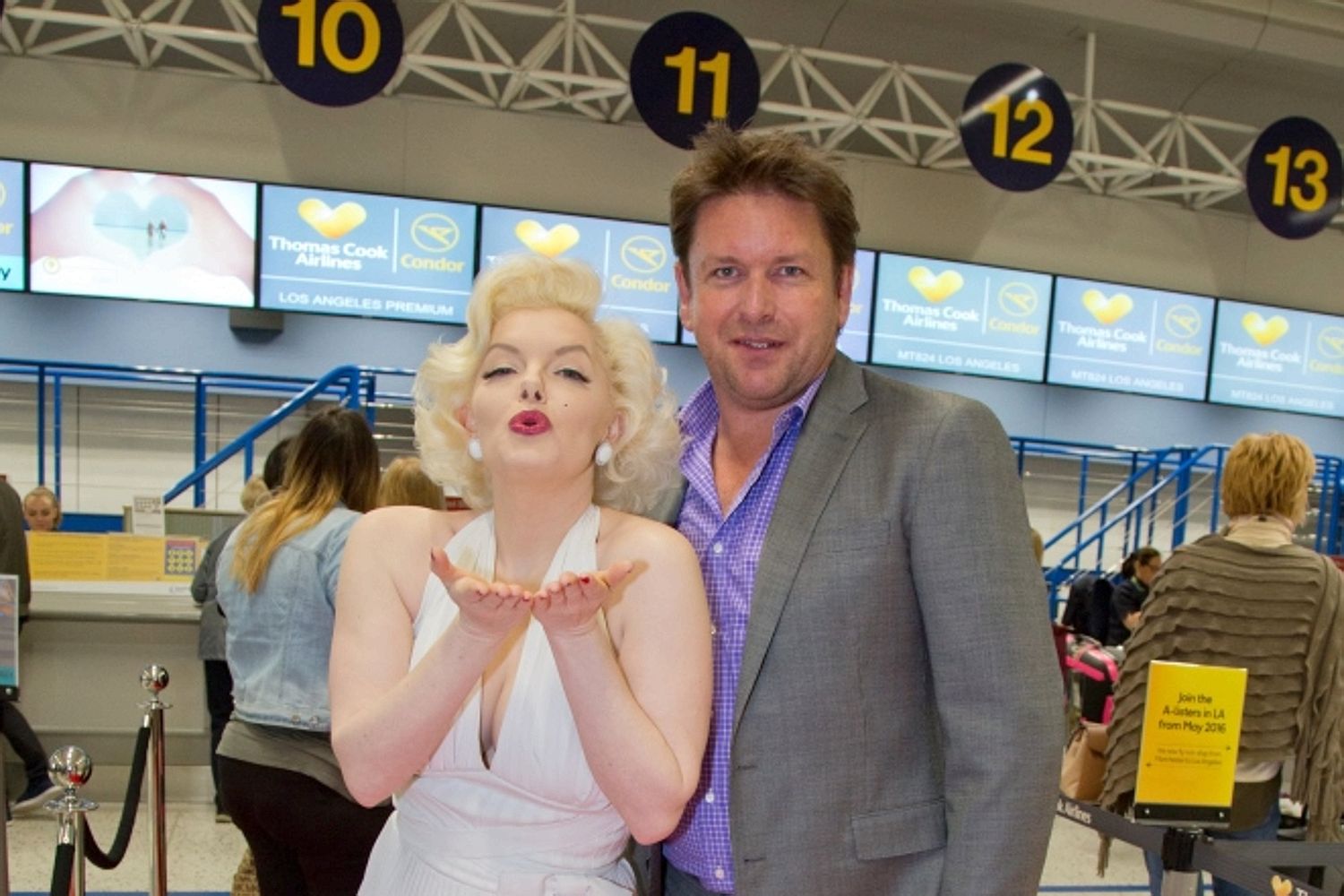 TV chef James Martin with a suspicious-looking Marilyn Monroe