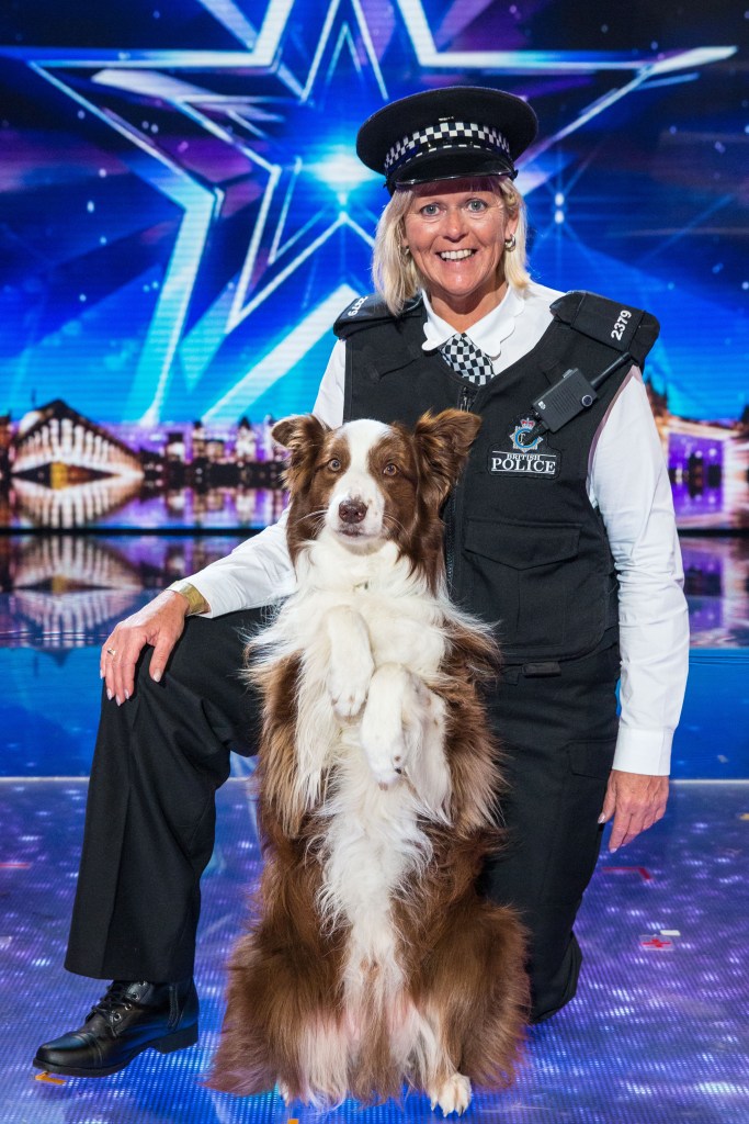  Cop that ... Last year's BGT winner Jules O'Dwyer with dog Matisse