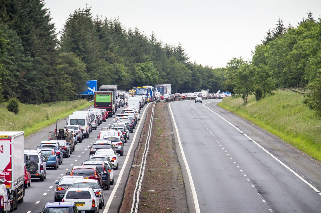  The M8 was closed as emergency crews rushed to try to save the man's life (file photo)