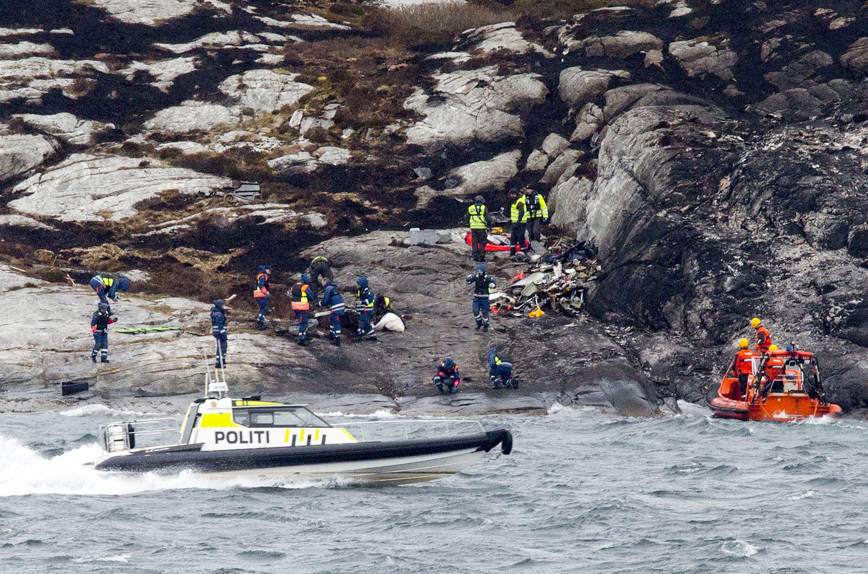 Bits of debris are still scattered across a wide range after the impact