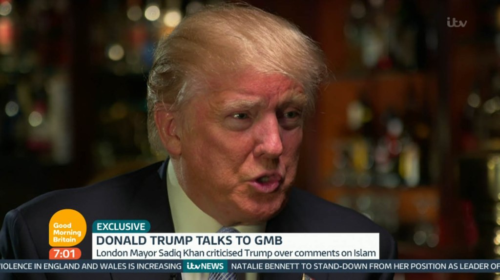 Donald Trump tells Good Morning Britain he's not against Islam 'but there's something going on there'