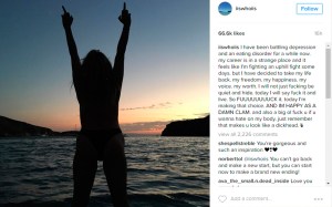  She took to Instagram to post her emotional message