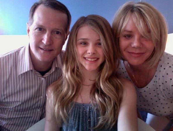 Girl power ... a young Chloe with her parents