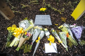  Hundreds of poeple turned out to pay their respects at the opening of the memorial garden