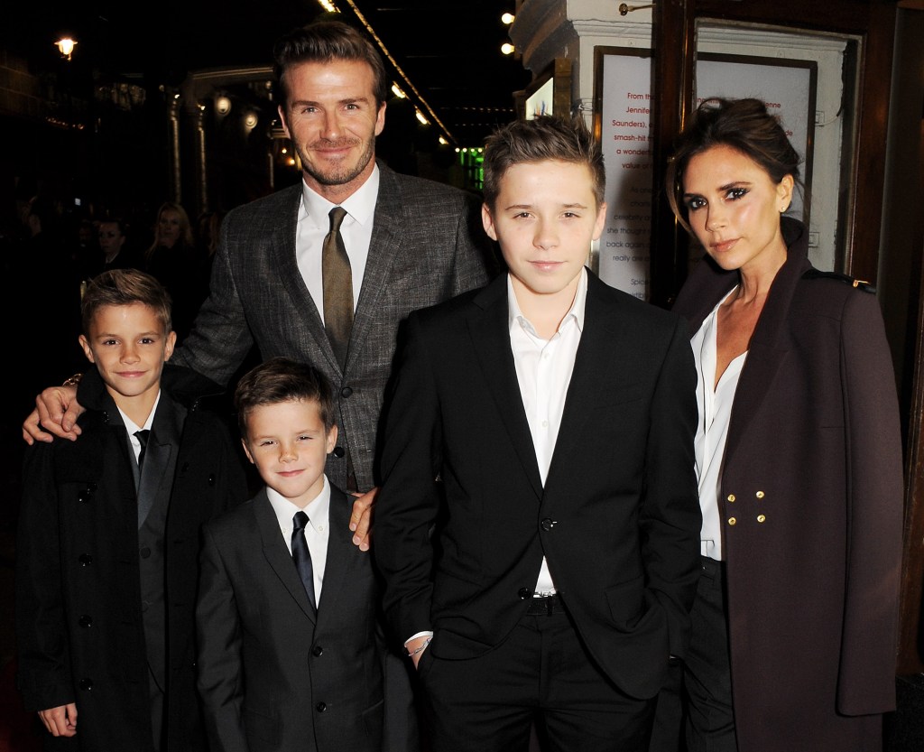 Beckhams ... the famous couple have raised three pretty boys