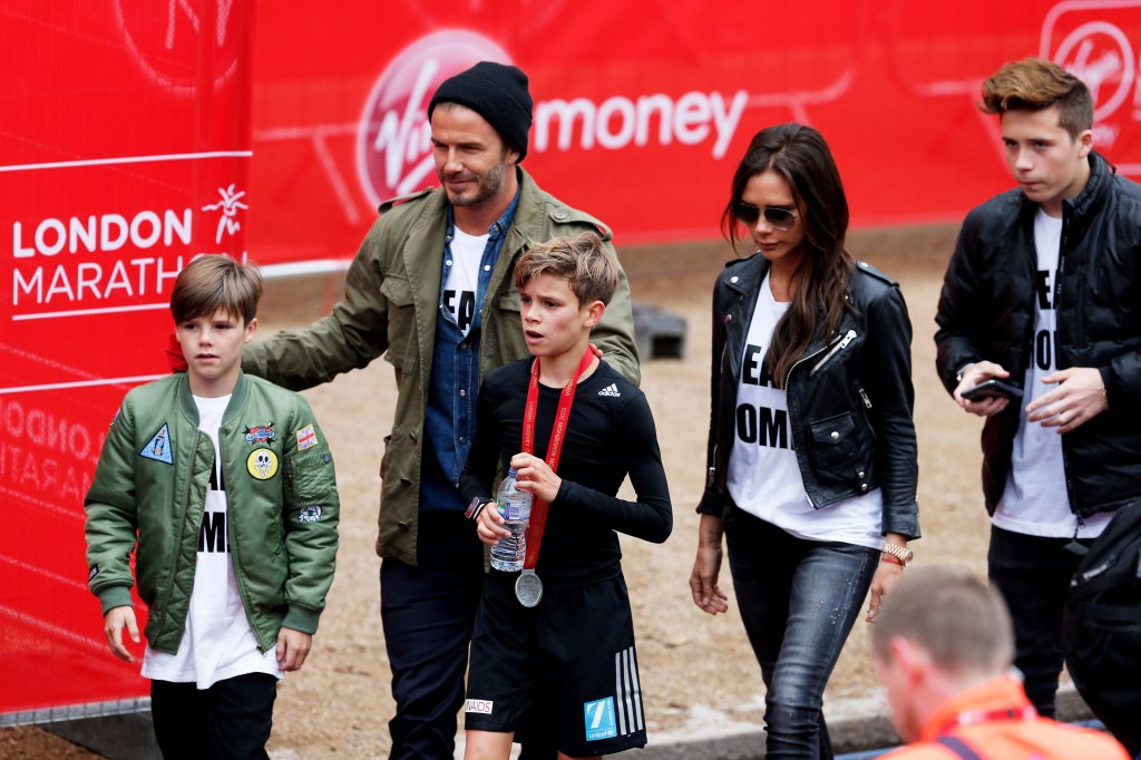 Family ... David and Victoria with their three oldest children