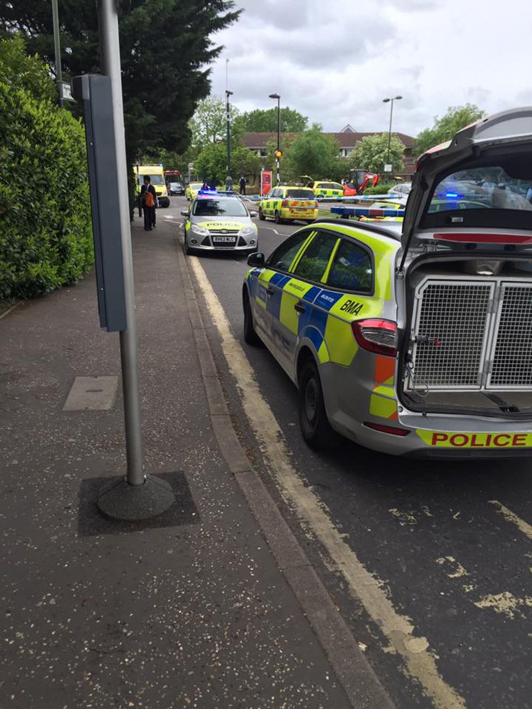  Police and paramedics at the scene