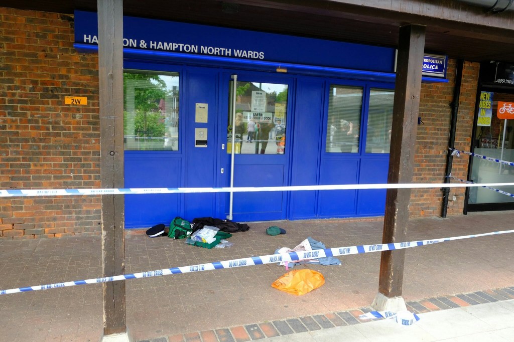  One of the victims managed to raise the alarm by staggering to a nearby police station