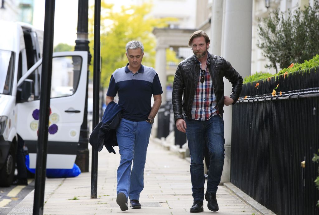  Jose Mourinho, pictured walking around near his London home on Monday, will be named as Manchester United's new boss