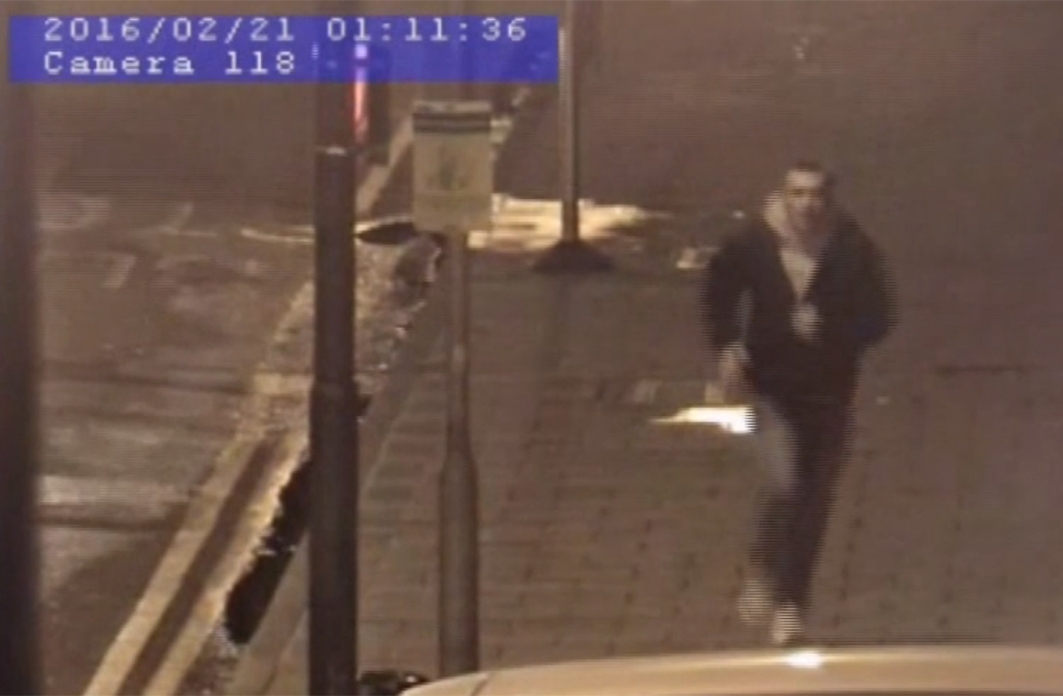  The suspect is seen running away from the scene