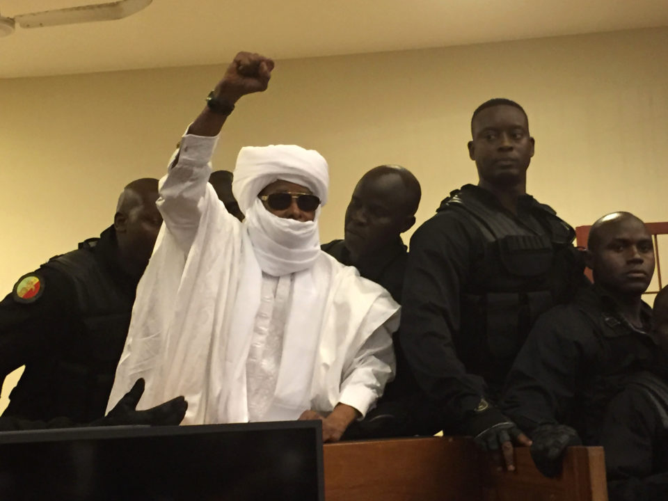  Habre - nicknamed 'Africa's Pinochet' - was defiant as the verdict was announced