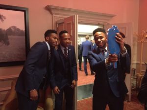 Twitter mirror ... Sterling turns photographer with Sturridge and Clyne