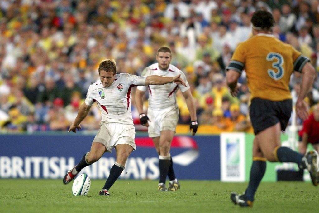 Jonny Wilkinson fires through the dropgoal to win the World Cup against Australia in 2003 - and comes in fifth on the list