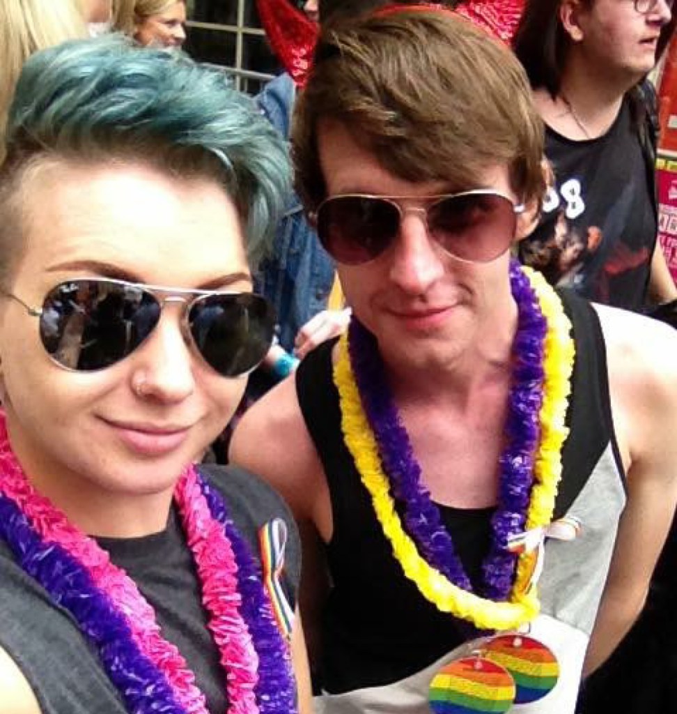 With Nicholas Limbrick (happy to appear). At Pride, Brimingham 2015