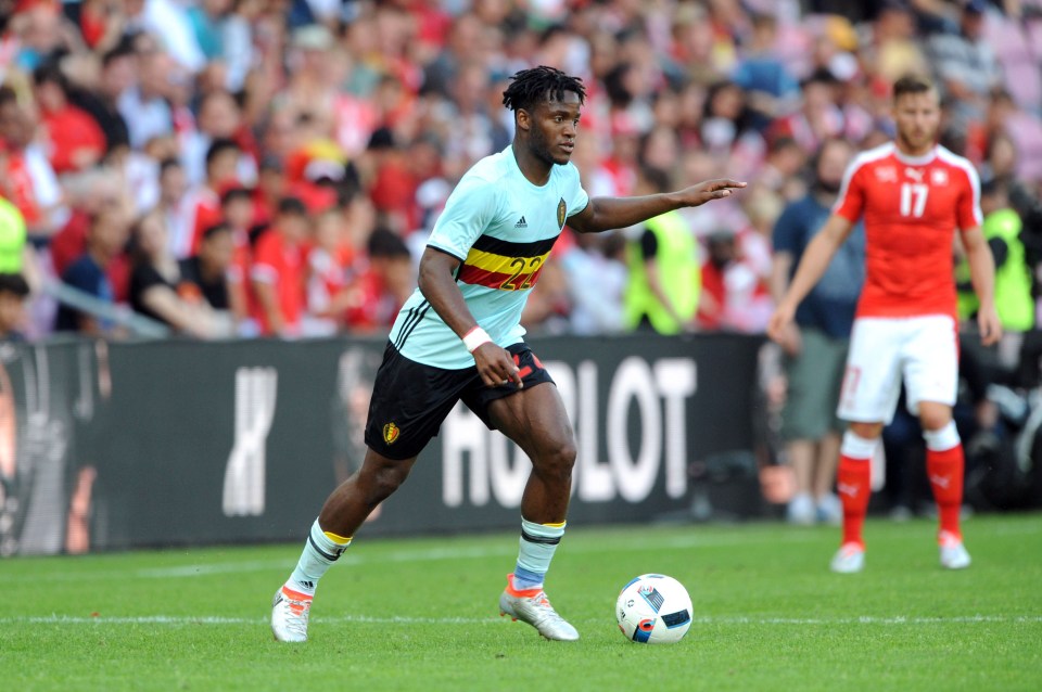  Michy Batshuayi in action for Belgium against Switzerland