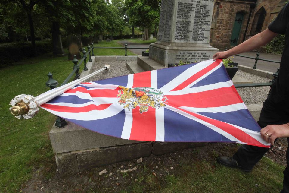  A Union flag was also ripped down at the cemetery in Gateshead