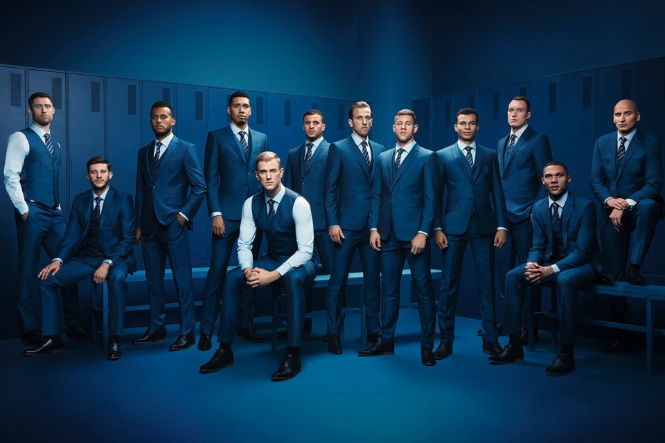 Joe Hart and the England squad model the Marks and Spencer threads for the Euros