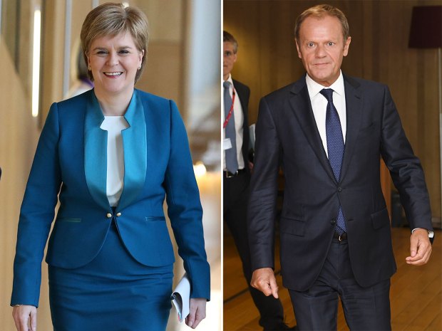 Nicola Sturgeon and Donald Tusk