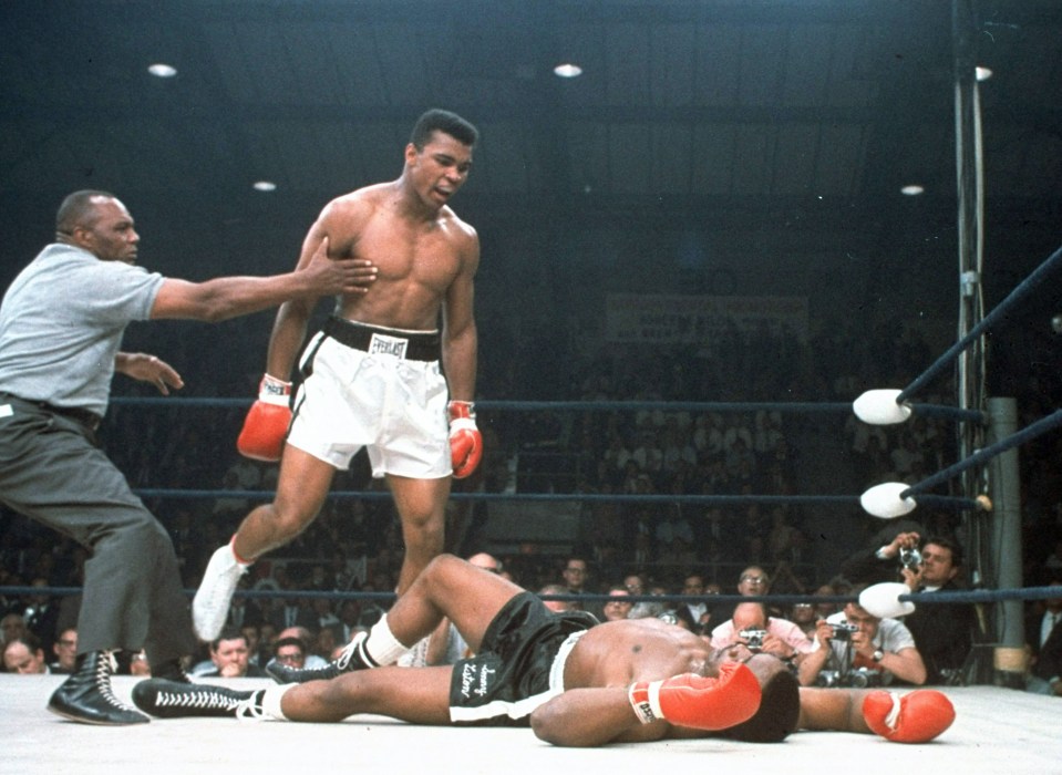 Muhammad Ali won the heavyweight title with win over Sonny Liston and knocked him out in first round of rematch