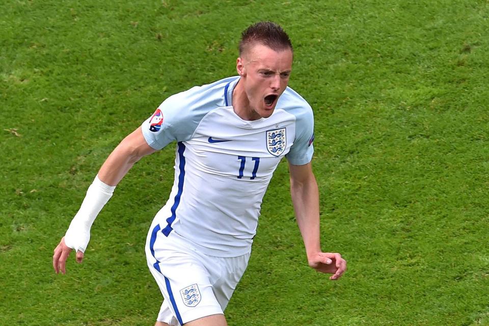  Jamie Vardy got England back on track in the second half with a poacher's effort