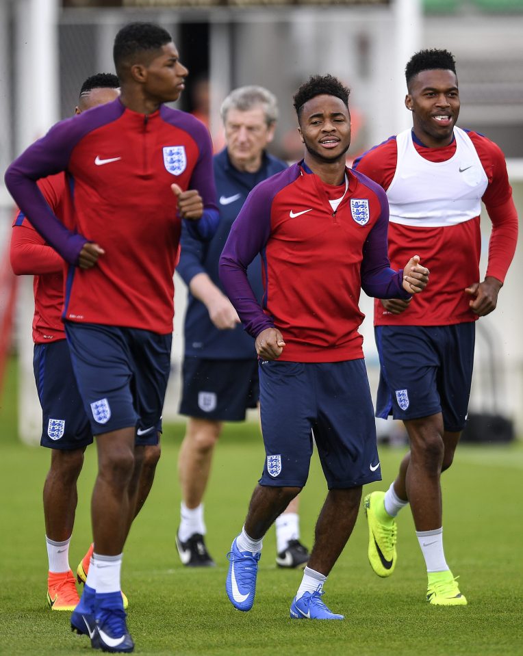 Hodgson has been hailed for blooding youngsters like Marcus Rashford, left)