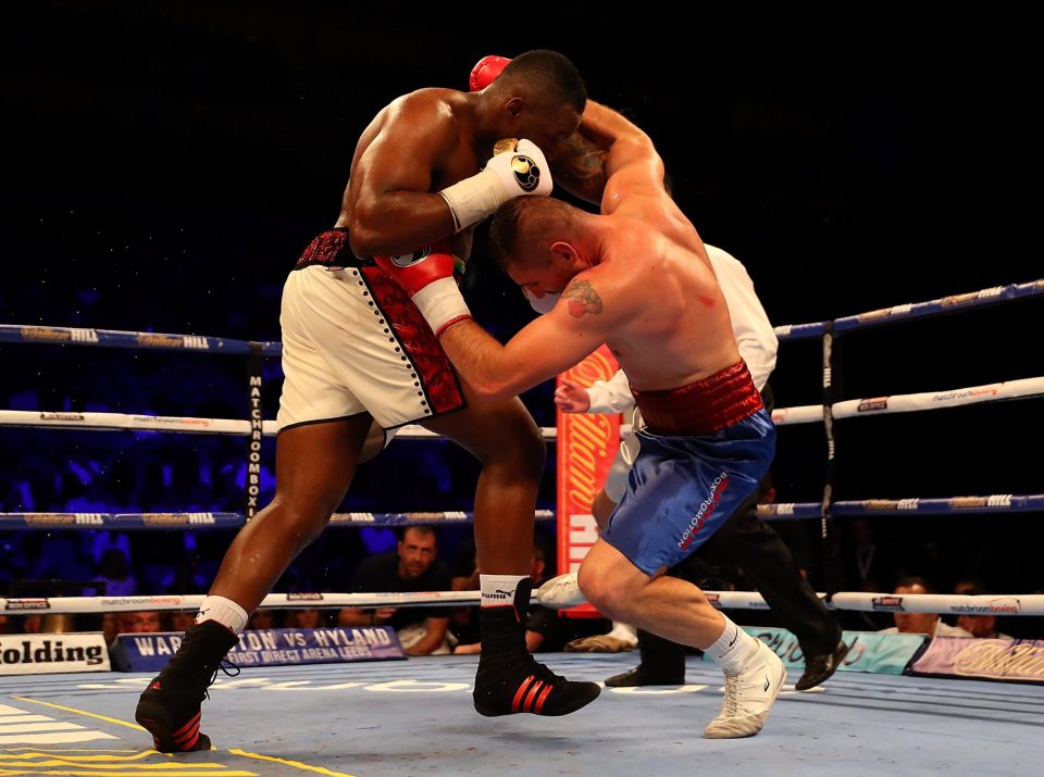 Whyte sends Bacurin tumbling during one of the night's show-stopping moments at the O2