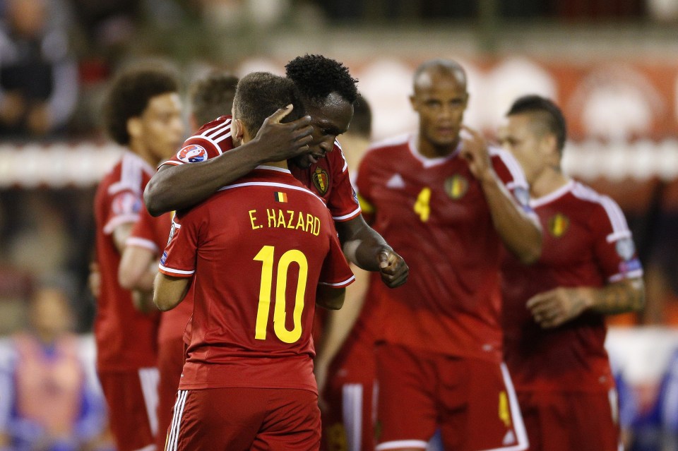 Eden Hazard of Belgium (L), Romelu Lukaku of Belgium (R) during the UEFA Euro 2016 qualifying match between Belgium and Bosnia and Herzegovina on September 3, 2015 at the Koning Boudewijn Stadium in Brussels, Belgium.(Photo by VI Images via Getty Images)