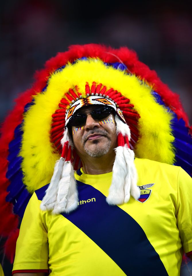 A colourful Ecuador fan at the Copa America Centenario match against Peru