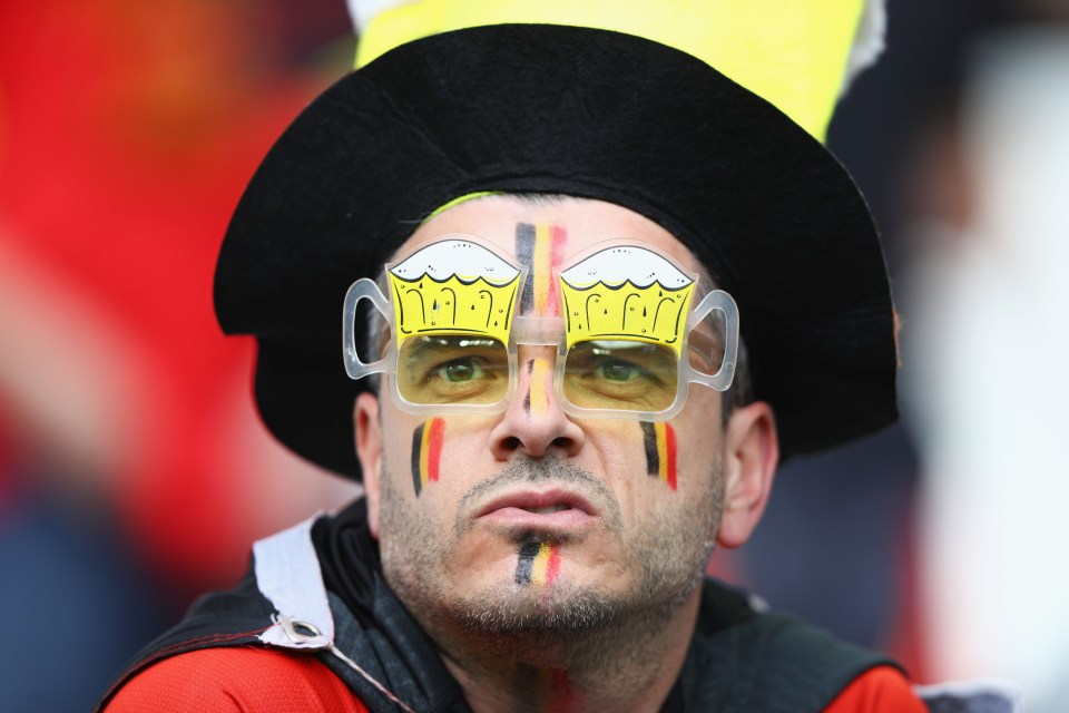 BORDEAUX, FRANCE - JUNE 18: A Belgium supporter enjoys the pre match atmosphere prior to the UEFA EURO 2016 Group E match between Belgium and Republic of Ireland at Stade Matmut Atlantique on June 18, 2016 in Bordeaux, France. (Photo by Ian Walton/Getty Images)