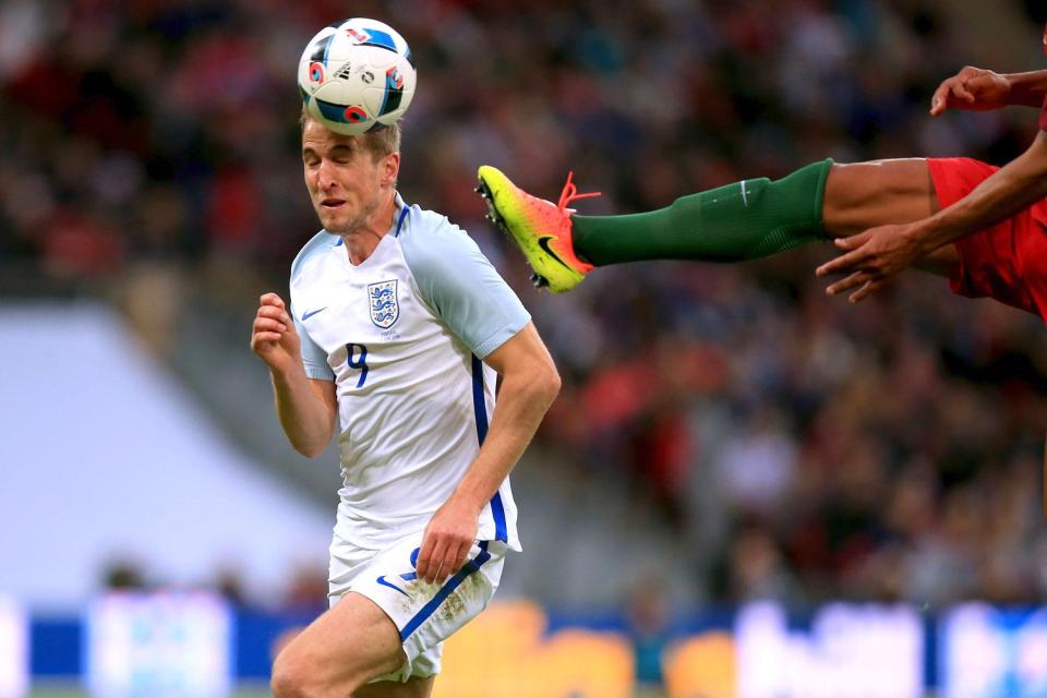 Harry Kane was booted in the head by Bruno Alves when England played Portugal