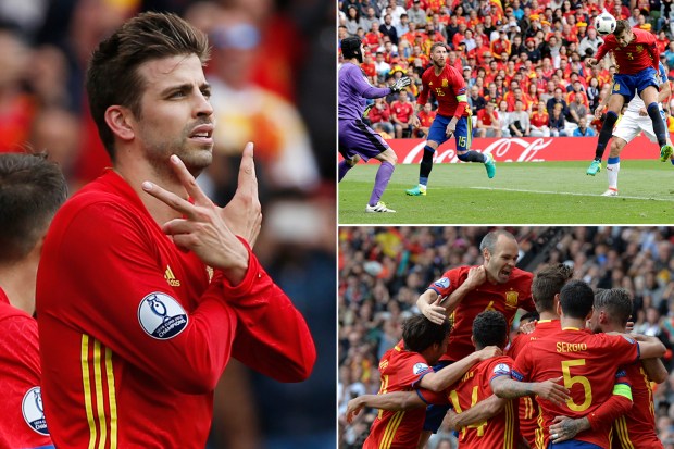 Gerard Pique scored at the end to get Spain off to a winning start at Euro 2016