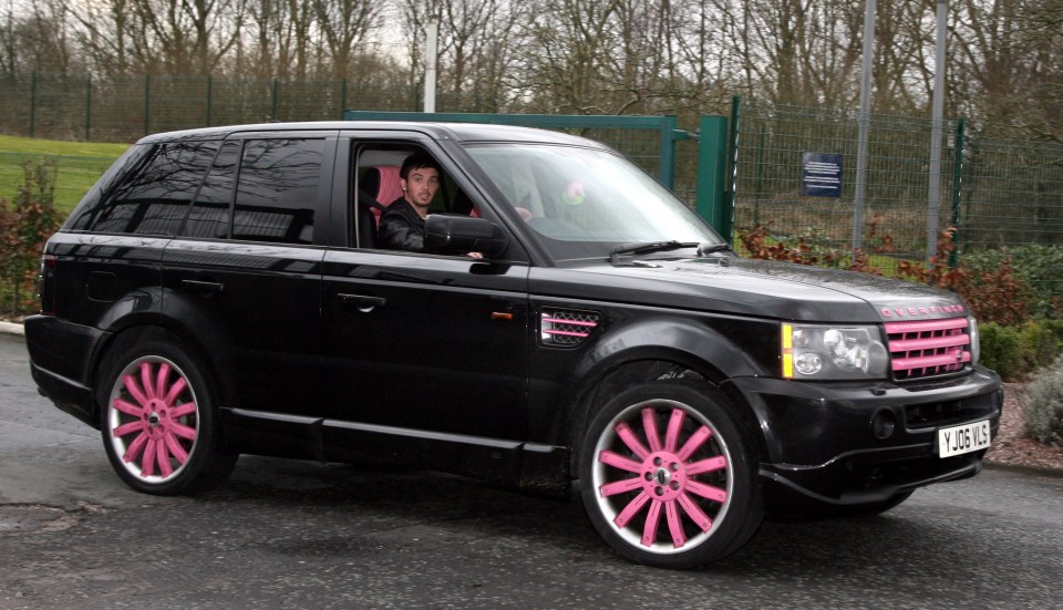  The footballer is well known for his tacky tastes including this pink Range Rover