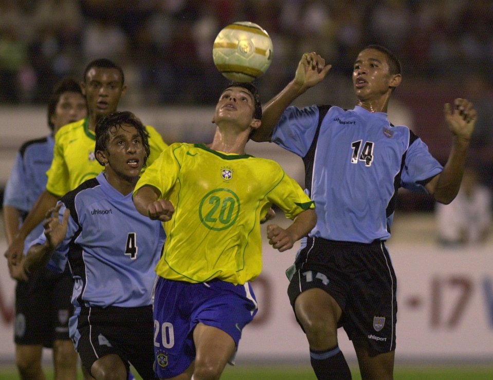  Kerlon shows off his 'seal' skills during a Brazil Under-17 clash in 2005