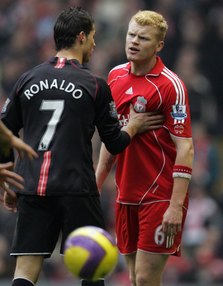 Riise had some great battles with manchester United's Cristiano Ronaldo