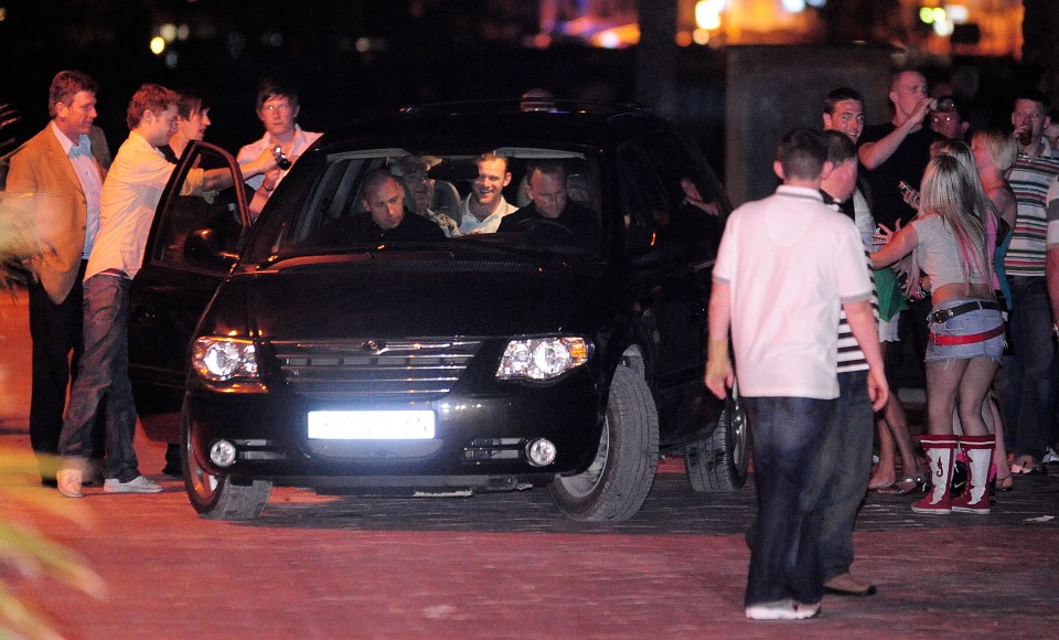 Wayne Rooney and his friends enjoying themselves on his stag do in 2008