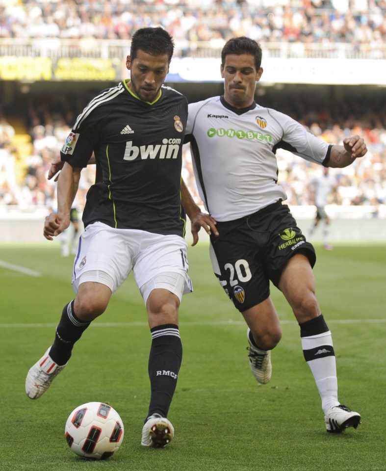  Ezequiel Garay in action for Real Madrid against Valencia back in 2011