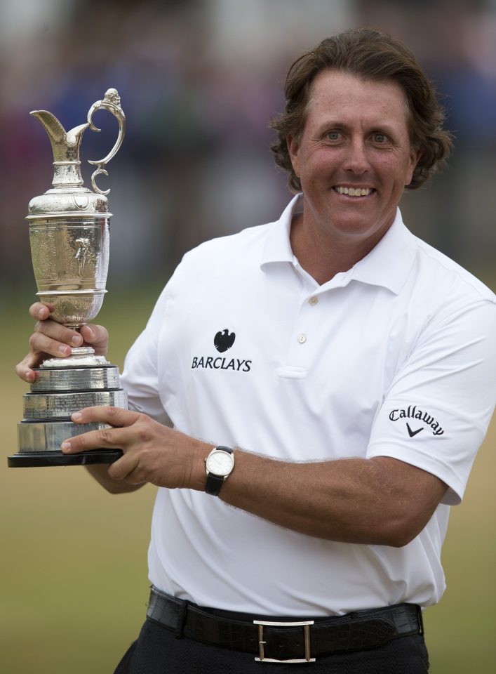  American leftie Phil Mickelson was the last player to win the Open at Muirfield