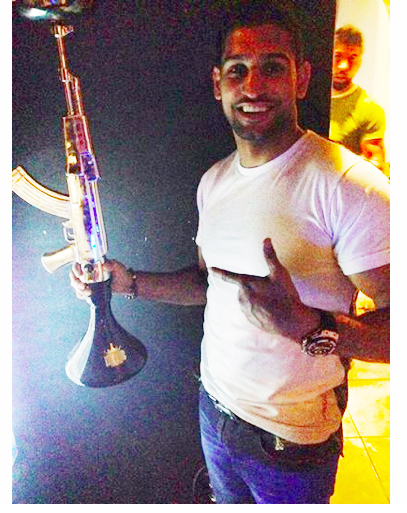 Amir captioned this snap 'AK with an AK Shisha'