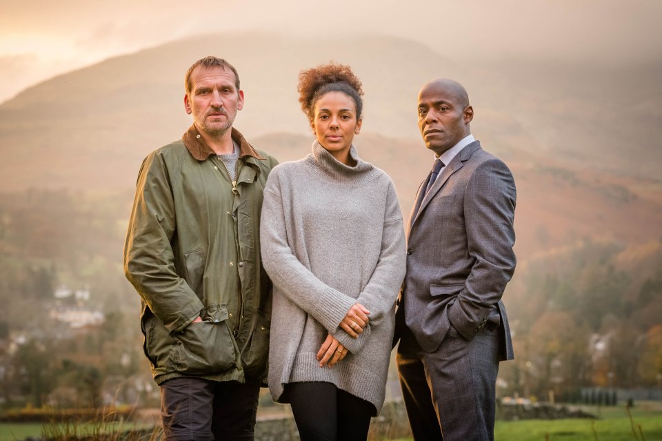  Christopher Eccleston with co-stars  Marsha Thomason and Paterson Joseph, who face the axe