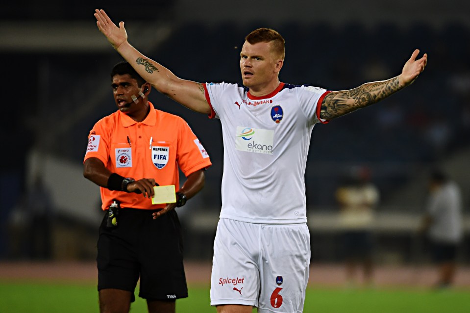 Riise was fiercely competitive and shows his frustration at being booked in the Indian Super League