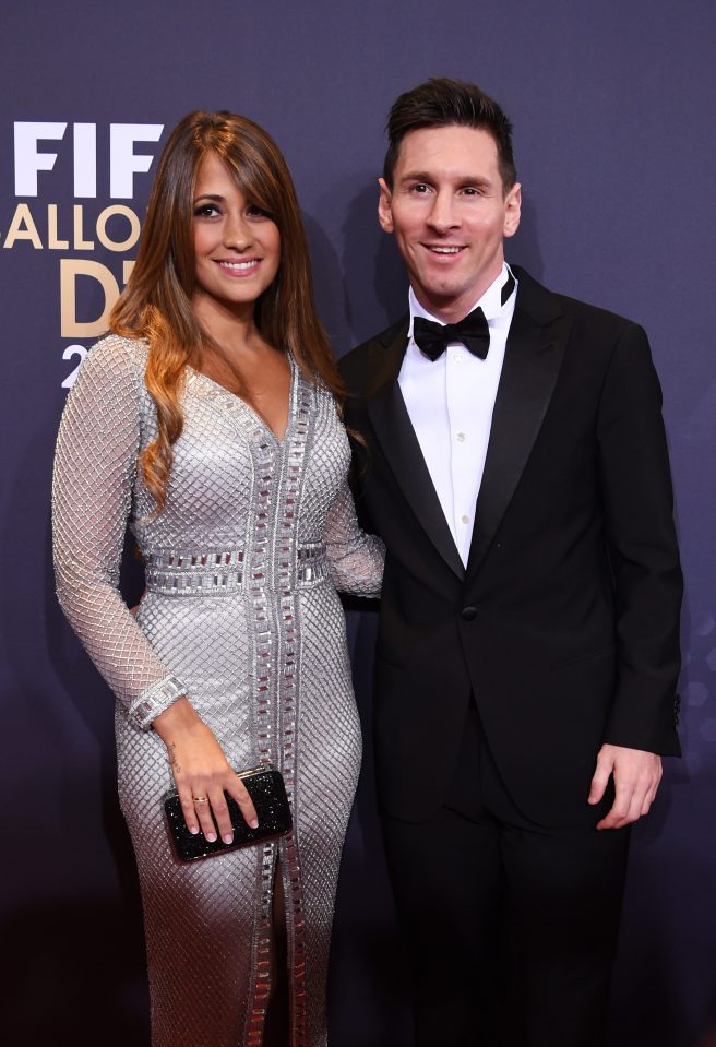 Lionel Messi and Antonella Roccuzzo at the 2015 Ballon d'Or Gala