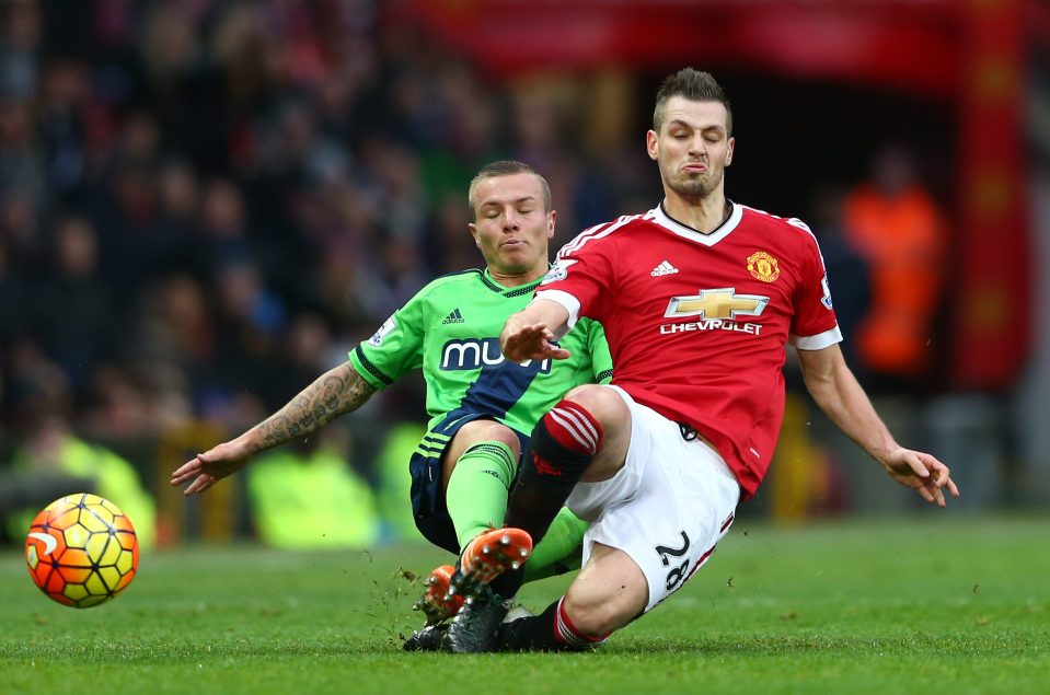  Morgan Schneiderlin in action for Manchester United against his former club