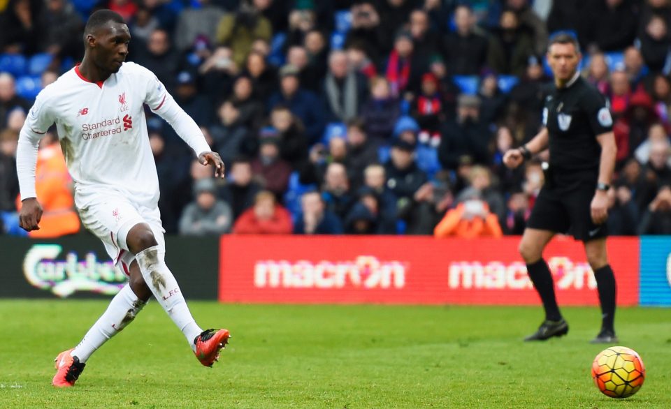  On the spot...Benteke fires home a Premier League penalty against Crystal Palace