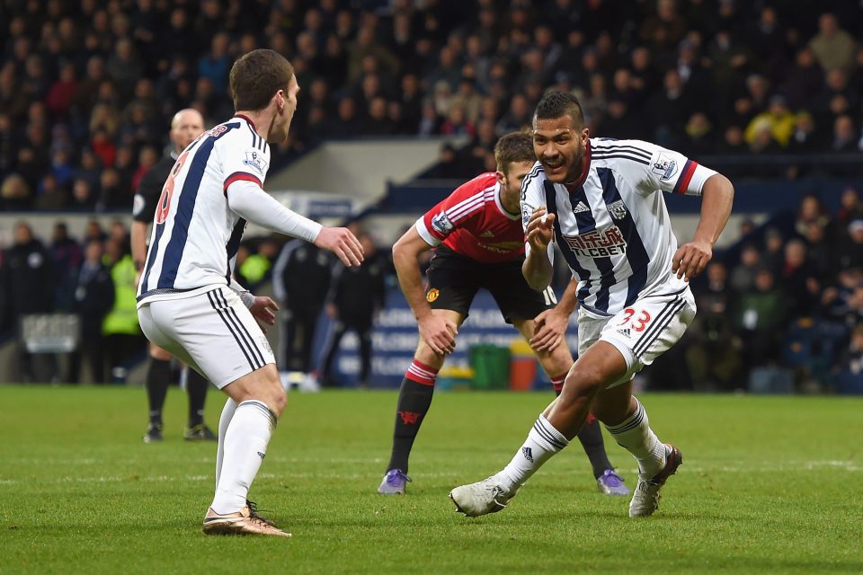  Salomon Rondo celebrates scoring against Manchester United at the Hawthorns