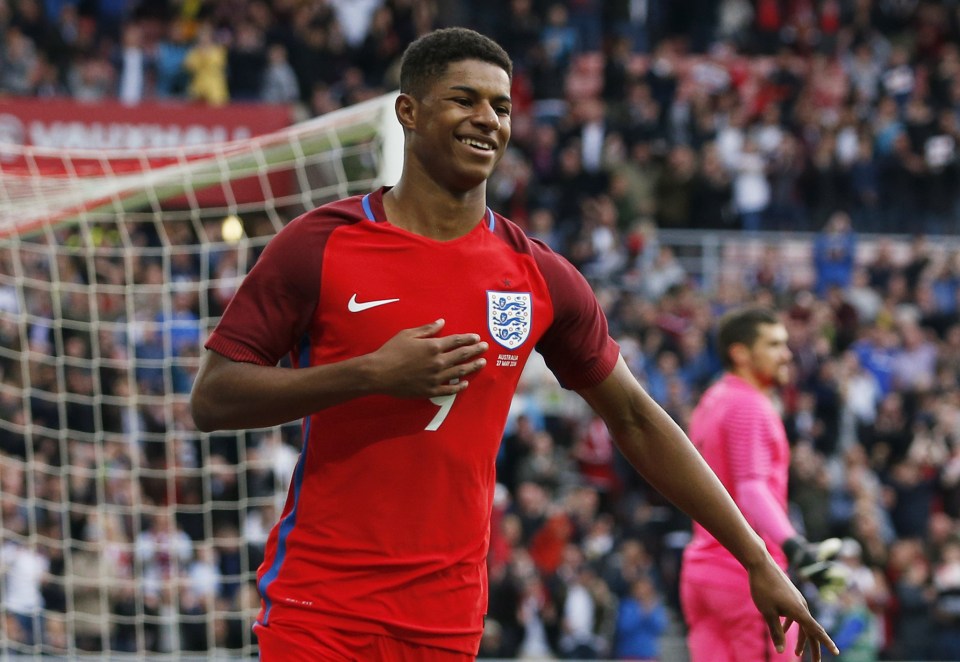 Rashford scored on his England debut against Australia in May