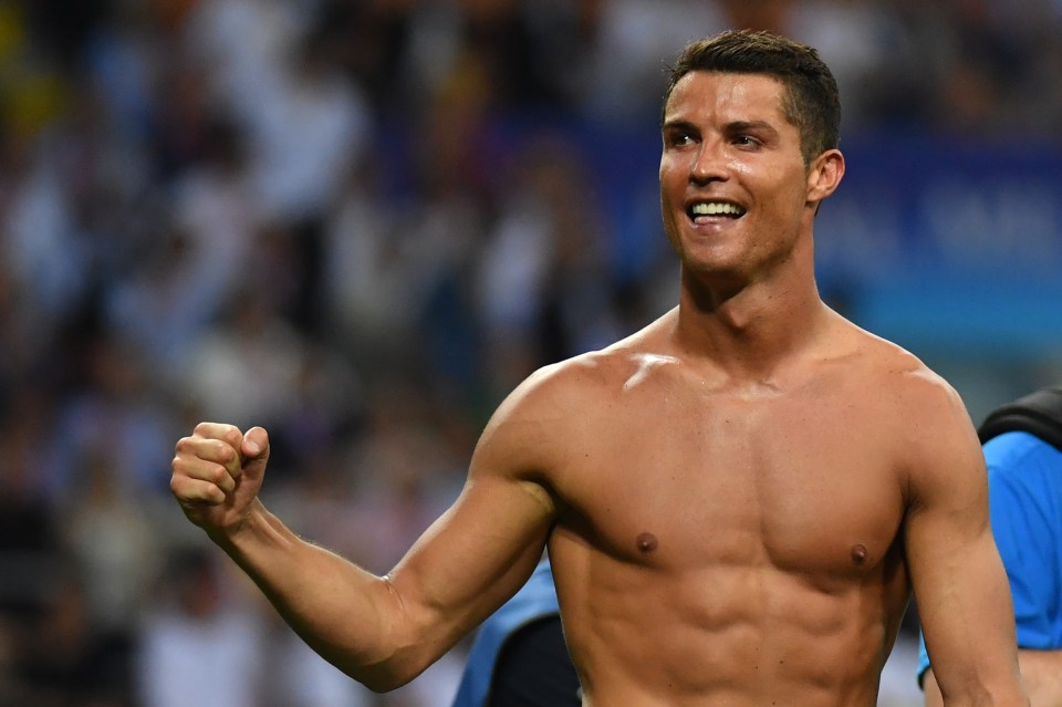 Cristiano Ronaldo took his kit off after scoring the winning penalty in Milan