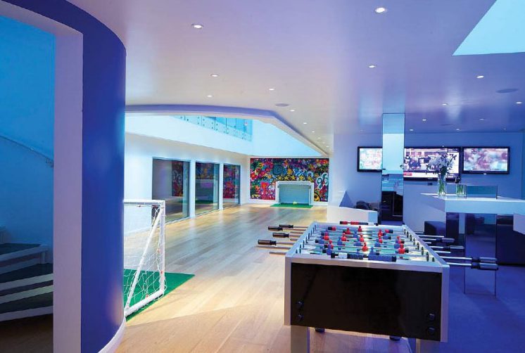  Games room features a mini indoor pitch, table football and seating area